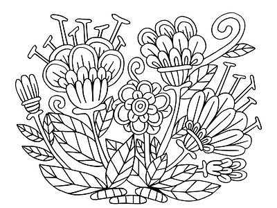 Flower bouquet coloring page