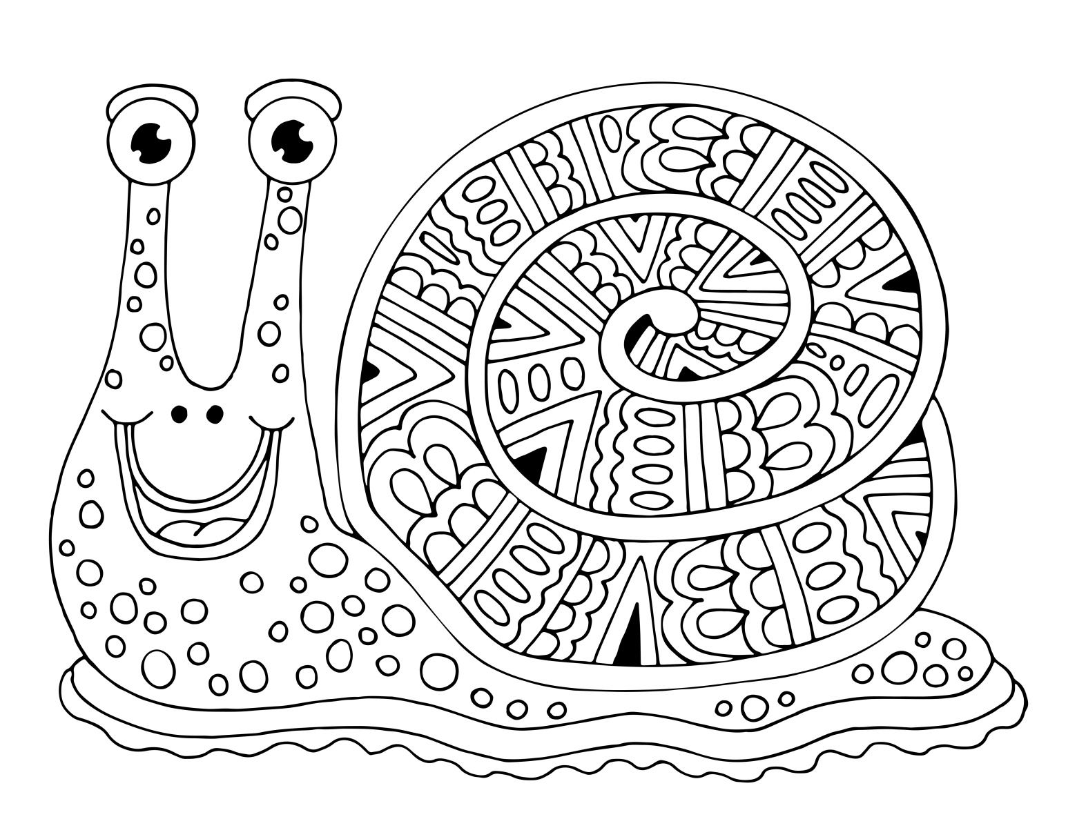 Snail coloring page by Mari Bryk on Dribbble