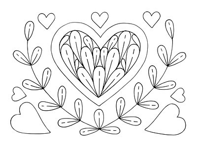 Coloring book heart.