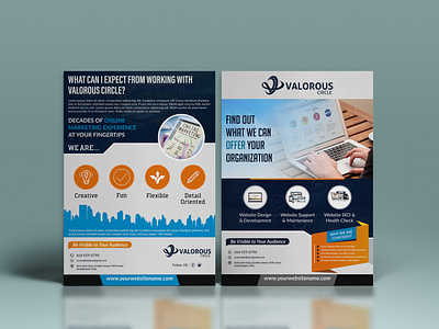 Valorous Marketing Flyer corporate design flyer marketing minimal print design simple