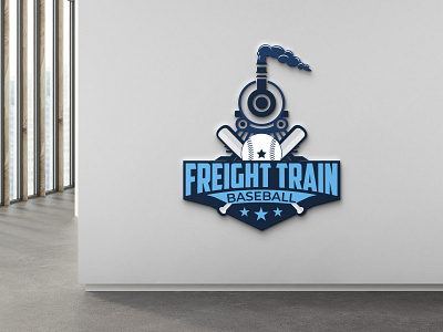 Freight Train Baseball Logo Design