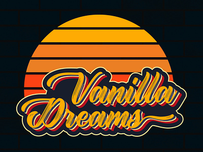 Buyer Retro Logo Vanilla Dreams artdesigns bar branding cafe design graphic design ice cream illustration illustrator logo logodesign logos neon retro ui vector