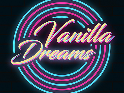 Buyer Retro Logo Vanilla Dreams art artdesigns bar brand identity branding cafe design graphic design ice cream illustration illustrator logo logodesign logos neon retro ui usa vector