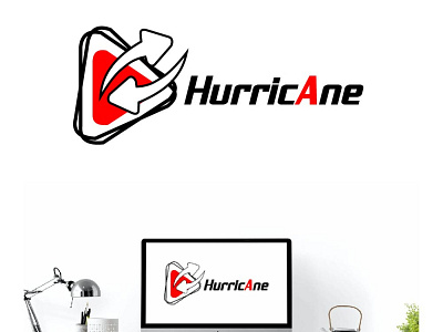 Hurricane Video Sharing Website Logo. branding business logo creative logo design graphic design hurricane logo illustration illustrator logo logo logo design logo designs video sharing logo website logo