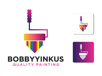 Bobbyyinkus Painting Logo brand identity brand logo branding design graphic design illustration logo modern paint paint logo painter painter logo typography vector