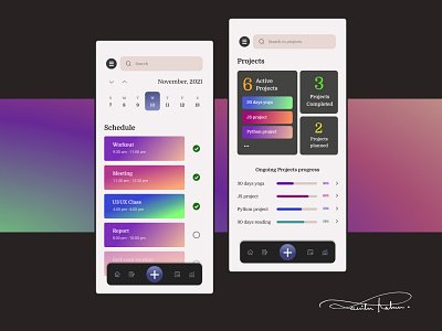 Task Manager App UI Design aesthetic design app design app ui design gradient home page design illustration minimal task manager app time scheduling app ui ui design