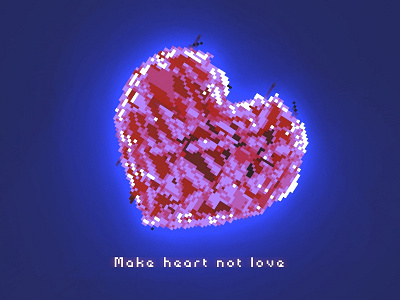 Make heart not love 3d love pixel valentine