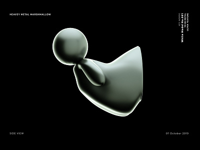 Metal Marshmallow Concept 3d branding design figure marshmallow metal texture toy