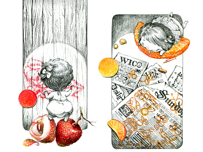 Red_Orange children comic grey rainbow orange red