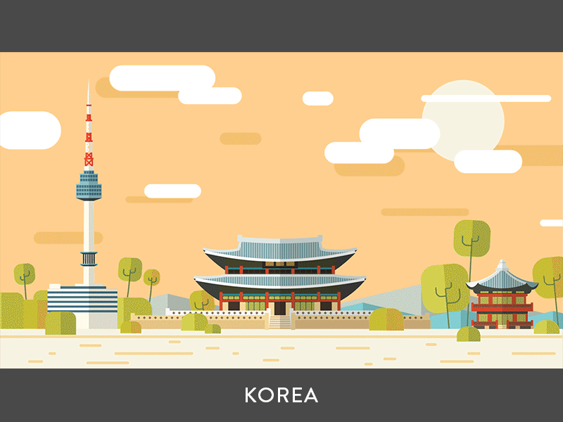 Korea ads animation city constructions design environment gif graphicsmotion korea layout sky