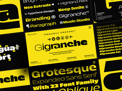 Gigranche Font - Modern Expanded Grotesque Sans Serif Style