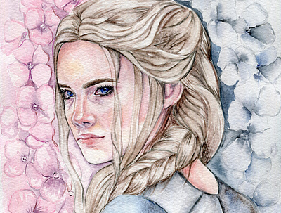 Ciri portait the witcher watercolor