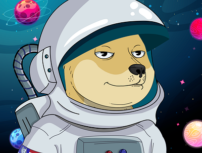 Doge astronaut NFT branding design graphic design photoshop social media
