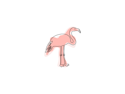 Linear flamingo animal brand branding design flamingo flat illustration line linear logo logotype mark minimalism minimalistic sign wild