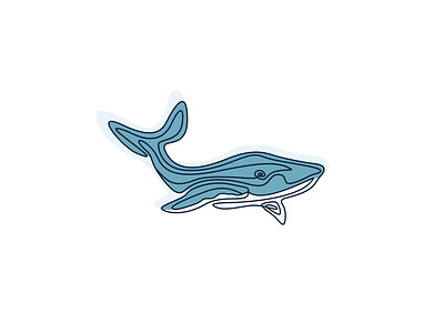 Whale animal blue brand branding design flat illustration line linear logo logotype mark minimalism minimalistic ocean sea sign vector whale