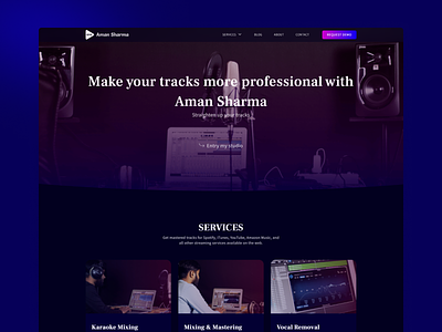 YouTuber's Website: Singer & Sound engineer branding business graphic design music ui web website youtube