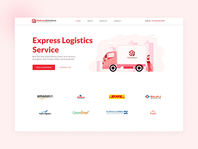 Logistics service company website design branding business delivery design illustration service ui website