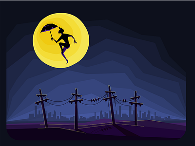 night illustration vector