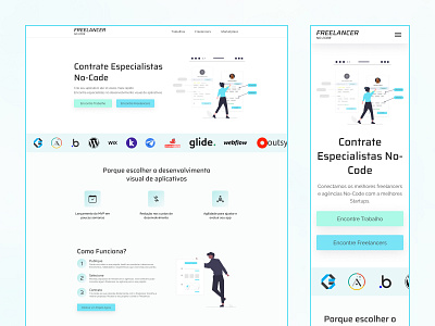 Landing Page - Freelancer NoCode bubble.io design figma interface landing page no code no code ui ui design ux ux design