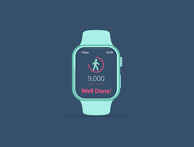 Smart Watch app design flat icon illustration logo ux vector