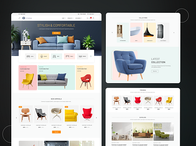 Furniture E-Commerce design graphic design illustration illustrator minimal typography ui ux