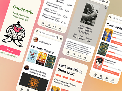 Goodreads Redesing app books branding goodreads mobile ui ux