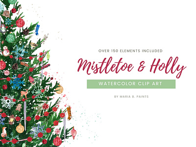 Christmas Watercolor Clipart Set christmas clipart christmas holiday holiday clipart holiday illustrations illustrations watercolor clipart watercolor holiday watercolor winter winter clipart