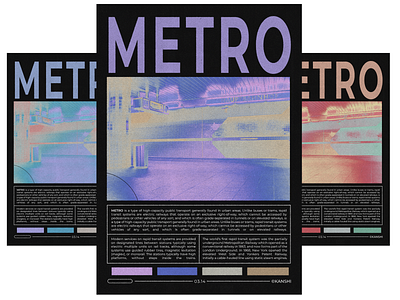METRO - Poster brutalism design gradient graphic design pastel colours poster typography