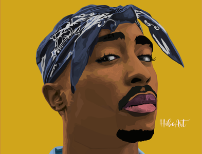 tupac shakur vector drawing by hiboart by hiboart on Dribbble