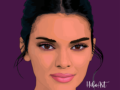 kendall jenner vector digital drawing by hiboart