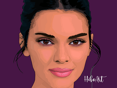 kendall jenner vector drawing by hiboart
