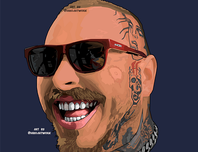 post malone vector art by hiboart adobe art artwork design digital digitaldrawing graphic design illustration postmalone vector vectorart