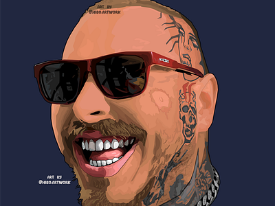 post malone vector art by hiboart