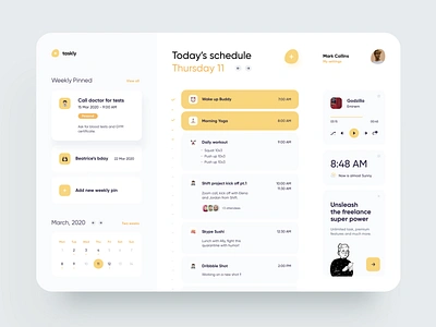 FREE - Freelancer Schedule Web app clean concept creative dashboard design dribbble free freebie illustration minimal schedule schedule app task to do to do app ui ux web app