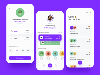 Vegetables Game App 2020 trend app card colors concept dashboard design dribbble game gamification minimal trend ui ux