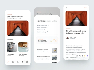 Newspaper App 2020 app card clean clean ui concept creative dashboard design dribbble feed ios magazine minimal news newspaper trend ui ux white