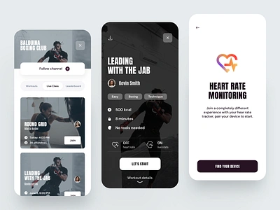 Boxing App app cardio dashboard design dribbble fitness fitness app ios minimal monitoring pairing tracking trending ui ux