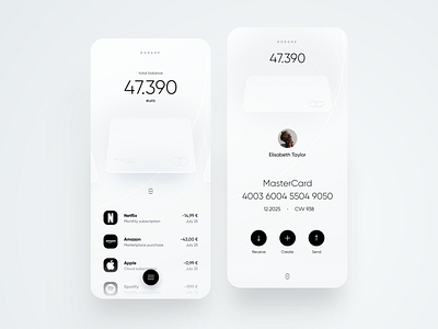 Nobank Mobile App app bank card cards creative dashboard design dribbble ios minimal neumorph trend ui ux white