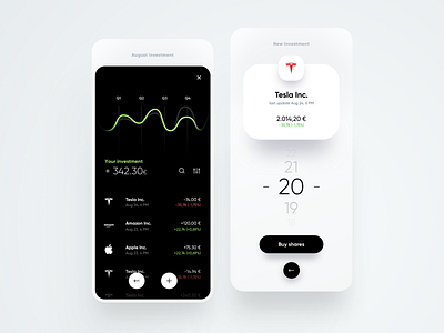 Nobank Investment app bank banking card cards chart dashboard design dribbble ios minimal trend trendy ui ux