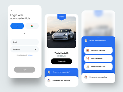 Car Warranty App app assistant automotive automotive design car creative dashboard design dribbble ios login minimal mobile ui ux