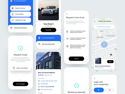 Warranty App app car card dashboard design dribbble flat ios login map minimal request tesla ui ux warranty