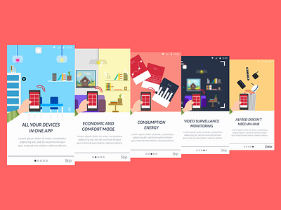 Illustration Intro android app color creative dashboard design idea illustration ios material ui ux