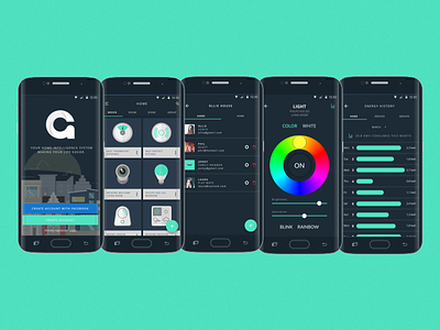 Smart Home app android app color creative dashboard design idea ios material ui ux