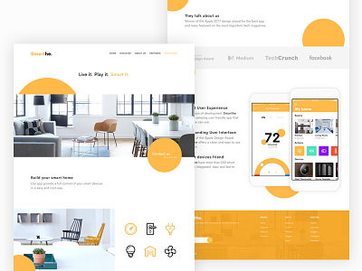 Smart Home Website color design graphic landing product site smarthome ui ux visual web