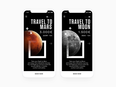 Interstellar Travel UI app concept contest ios iphone x ui ux visual