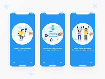 Snoww Onboarding app color creative design graphic illustration onboarding onboarding screen ui