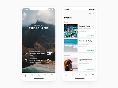 Mustique Island App app dashboard design ios iphone x ui ux