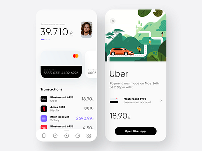 Bank app exploration app bank banking credit dashboard design ios minimal uber ui ux