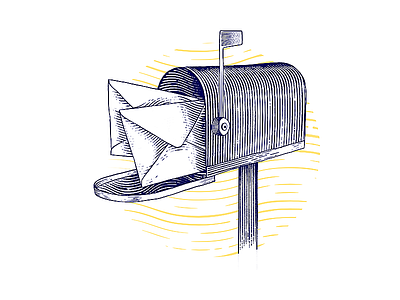 Mail | engraving illustration ecth ecthed engrave engraved engraving etching icon illustration mail mailbox photoshop vector