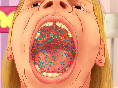 Mouth and bacteria animation background bacteria bacterias boca illustration lengua mouth photoshop texture